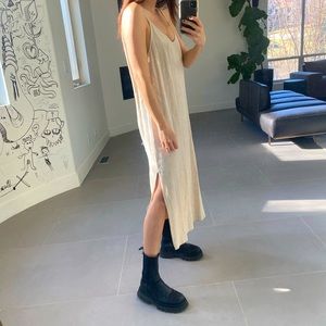 Grade and gather linen dress